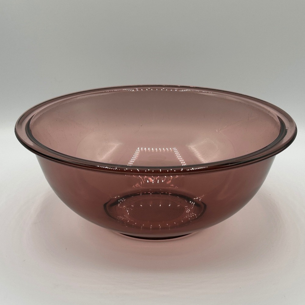 Vintage Pyrex Cranberry Glass 10" Round Mixing Bowl 2.5L #325 USA Made Kitchen